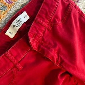 Red Abercrombie Pants Skinny